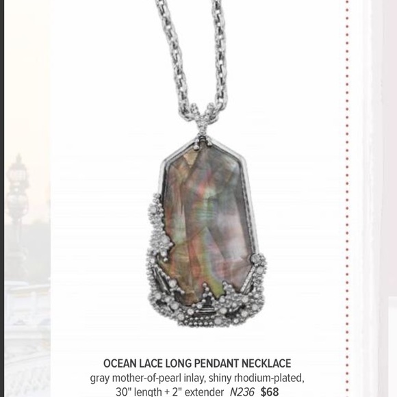 C+I Ocean Lace Long Pendant Necklace New - Picture 4 of 8